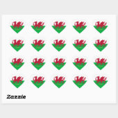 Sticker Coeur, Dragon, Drapeau Gallois Patriotique (Feuille)