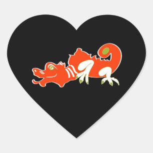 Sticker Cœur Dragon rouge