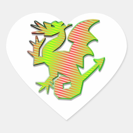 Sticker Cœur Dragon stylisé (Devant)