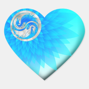 Sticker Cœur Dragon Yin Yang