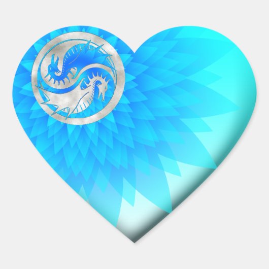 Sticker Cœur Dragon Yin Yang (Devant)