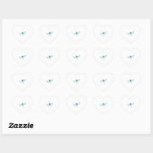 Sticker Cœur Dragonfly bleu et vert (Feuille)