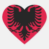 Sticker Cœur Drapeau albanais (Devant)