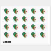 Sticker Cœur drapeau algérien (Feuille)