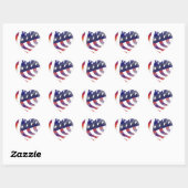 Sticker Cœur Drapeau américain (Feuille)