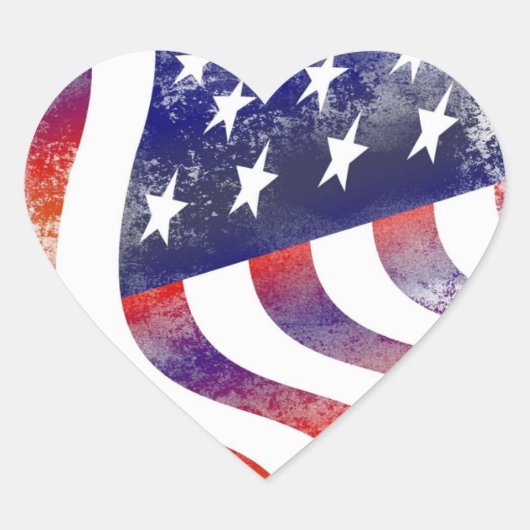 Sticker Cœur Drapeau américain (Devant)