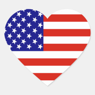 STICKER CŒUR DRAPEAU AMÉRICAIN