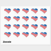 Sticker Cœur Drapeau américain (Feuille)