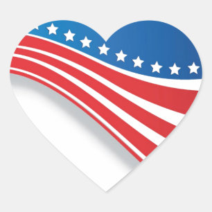Sticker Cœur Drapeau américain