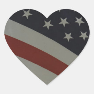 Sticker Cœur Drapeau américain
