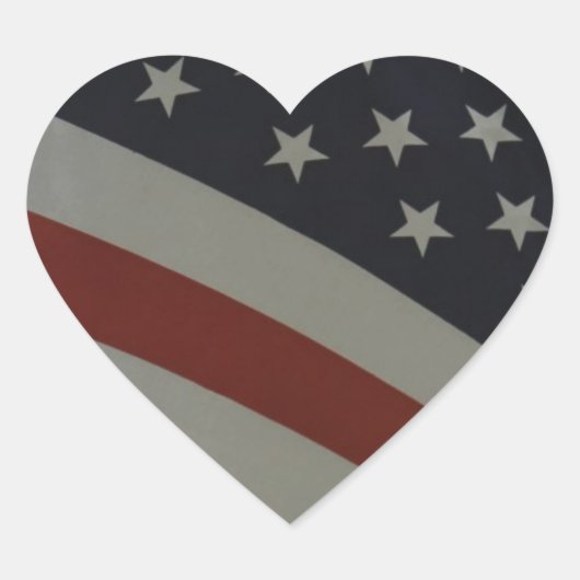 Sticker Cœur Drapeau américain (Devant)