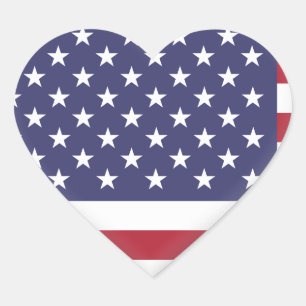 Sticker Cœur Drapeau américain
