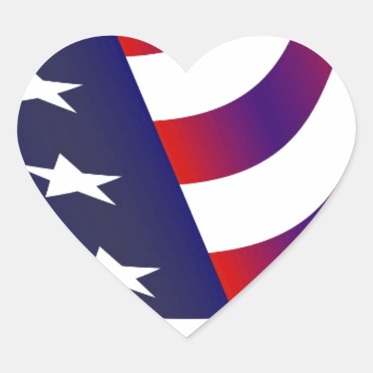 Sticker Cœur Drapeau américain (Devant)