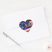 Sticker Cœur Drapeau américain (Enveloppe)