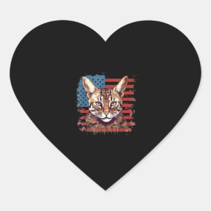 Sticker Cœur Drapeau américain 4 juillet Savannah Chat