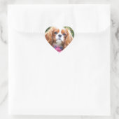 Sticker Cœur Drapeau américain Cavalier roi Charles Spaniel Pup (Sac)