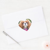 Sticker Cœur Drapeau américain Cavalier roi Charles Spaniel Pup (Enveloppe)