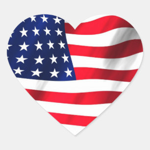 Sticker Cœur Drapeau américain Drapeau 4 Juillet Parti