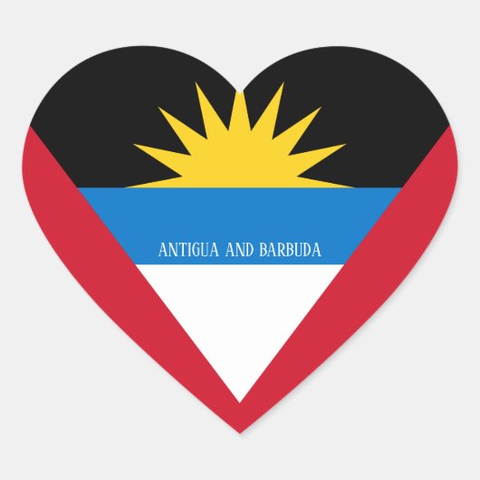 Sticker Cœur Drapeau Antigua-et-Barbuda Splendid Patriotic (Devant)