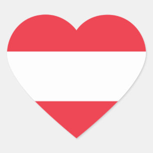 Sticker Cœur Drapeau Autriche