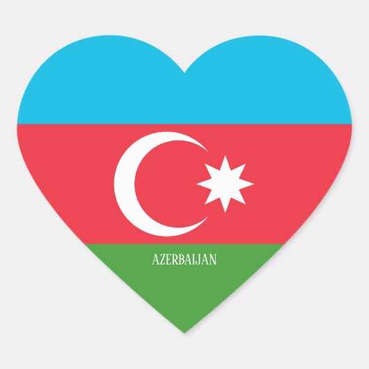 Sticker Cœur Drapeau Azerbaïdjan Splendide patriotique (Devant)