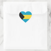 Sticker Coeur Drapeau Bahamas (Sac)