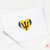 Sticker Cœur Drapeau Barbade (Enveloppe)