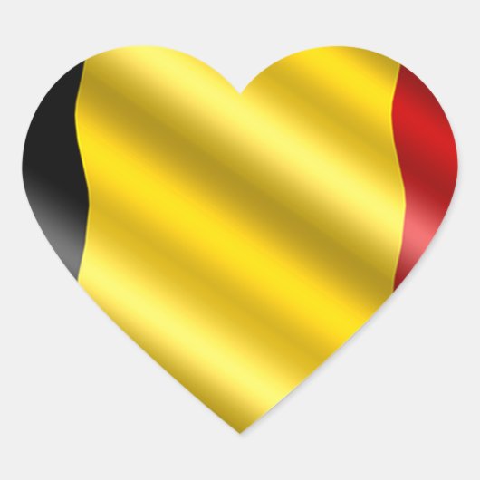 Sticker Cœur Drapeau Belgique (Devant)
