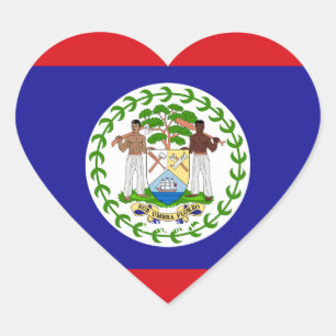 Sticker Cœur Drapeau Belize Splendide Patriotique