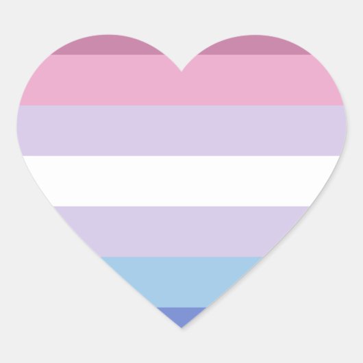 Sticker Cœur Drapeau Bigender Pride (Devant)