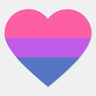 Sticker Cœur Drapeau bisexuel