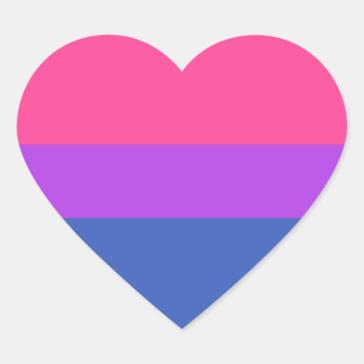 Sticker Cœur Drapeau bisexuel (Devant)