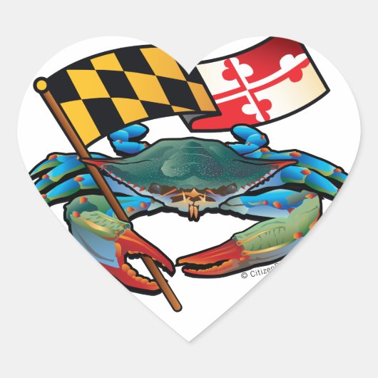 Sticker Cœur Drapeau bleu du Maryland (Devant)