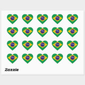 Sticker Cœur Drapeau brésilien (Feuille)