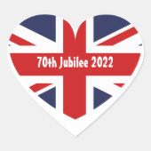 Sticker Cœur Drapeau britannique du 70e jubilé 2022 (Devant)