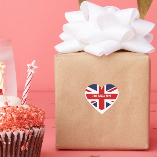 Sticker Cœur Drapeau britannique du 70e jubilé 2022 (Fête)