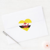 Sticker Cœur Drapeau Brunei Splendide patriotique (Enveloppe)