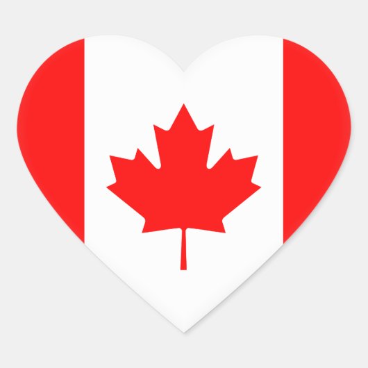 Sticker Cœur Drapeau canadien (Devant)