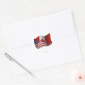Sticker Cœur Drapeau canadien-américain (Enveloppe)