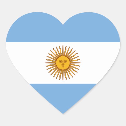 Sticker Cœur Drapeau cardiaque Argentine/Argentine (Devant)