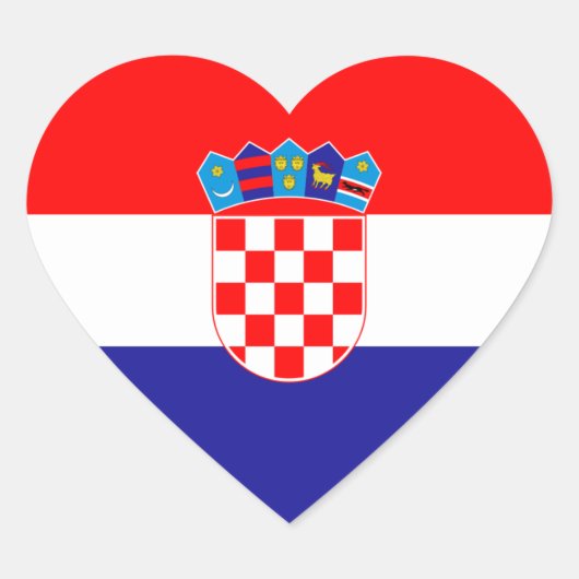 Sticker Cœur Drapeau cardiaque croate/croate (Devant)