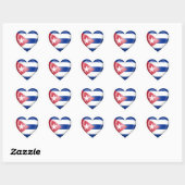Sticker Cœur Drapeau cardiaque cubain sur blanc (Feuille)
