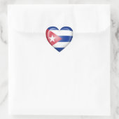 Sticker Cœur Drapeau cardiaque cubain sur blanc (Sac)