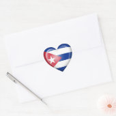 Sticker Cœur Drapeau cardiaque cubain sur blanc (Enveloppe)