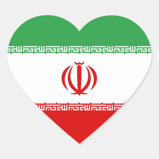 Sticker Cœur Drapeau cardiaque Iran/Iran/Iran (Devant)