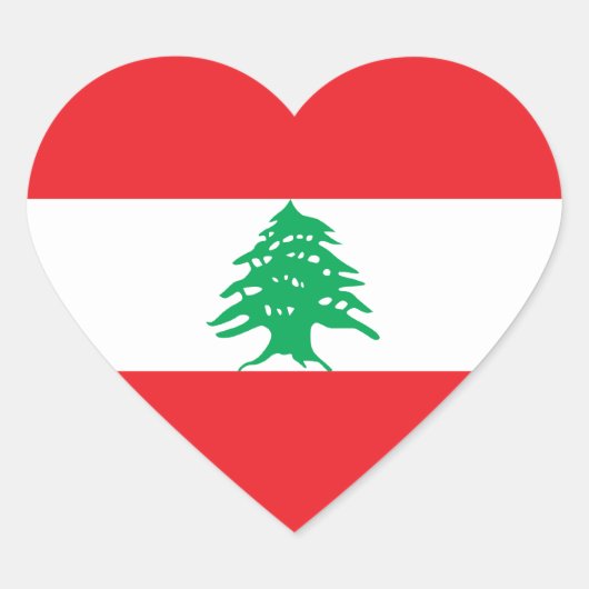 Sticker Cœur Drapeau cardiaque libanais (Devant)