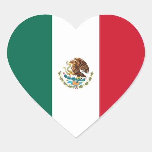 Sticker Cœur Drapeau cardiaque mexicain (Devant)