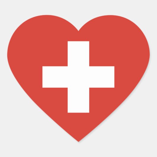 Sticker Cœur Drapeau cardiaque Suisse/Suisse (Devant)