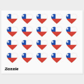 Sticker Cœur Drapeau chilien (Feuille)