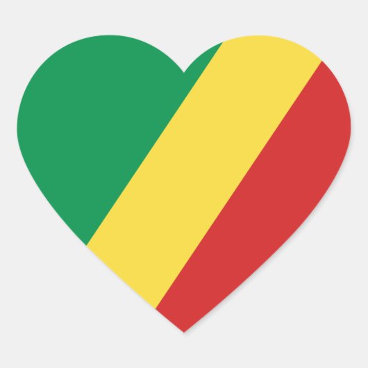 Sticker Coeur Drapeau Congo-Brazzaville (Devant)